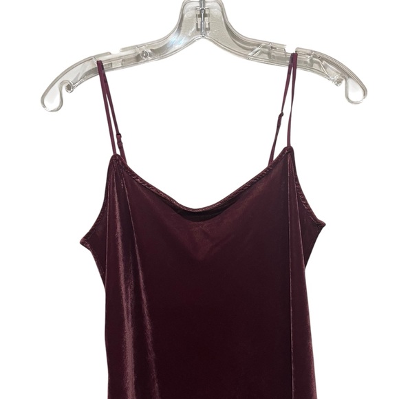 Gap Velvet Midi Cami Slip Dress Noir Red Size Small - Picture 5 of 9